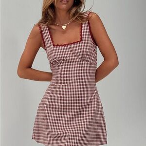 Plaid Square Neck Dress princess Polly NWT